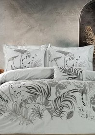 Resim Jadore Çift Kişilik Comforter Set/Gri Gri 240 x 260 