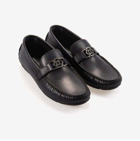 Resim Mocassini Hakiki Deri Tokalı Erkek Loafer M584 Lacivert 