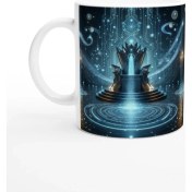 Resim Kova Burcu Baskılı Kahve Kupası - Galaktik Taht Odası Temalı Vs2 