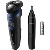 Resim Philips S5445 Islak - Kuru Sinek Kaydı Tıraş - Kulak-burun Tüy Kesme Makinesi 2'li 