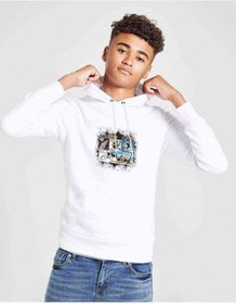 Resim Tshirthane Black Ducks Igor Zakowskı Baskılı Unisex Çocuk Kapüşonlu Sweat Beyaz 