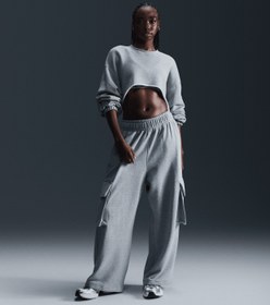 Resim Nike Sportswear Low-Rise Oversized French Terry Open-Hem Pants 