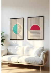 Resim Huhuli Ahşap Siyah Çerçeveli 2 Parça Set Tablo Huhu105 