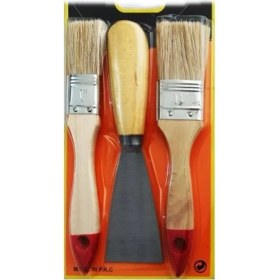 Resim Motto Ticaret Boya Kestirme Fırça- Spatula Seti 3lü (5517) 