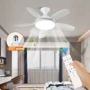 Resim 81,28 cm E27 LED Fan Işığı Uzaktan Kumandalı Düz Kanat Tasarımı Güçlü Hava Akışı Büyük Parlaklık Paneli, 3 Rüzgar Hızı, 3 Renk Ayarlanabilir Işık, Sessiz Motor, Çıkarılabilir Kanatlar, Böcek Önleyici, Zamanlayıcı Fonksiyonu, Yatak Odası/Öğrenci Oda Tavan Lambası 