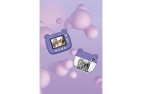 Resim Torima Dijital Fotoğraf Makinesi Çocuk Termal Resim Kağıt Baskılı Yazıcı Kamera Makinesi CMR14 Mor 