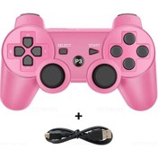 Resim Pembe Destek Bluetooth Kablosuz Gamepad Playstation 3 Joystick Denetleyicisi Ps3 Controle Aksesuarları Usb Pc Oyun Denetleyicisi 