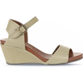 Resim Bueno Shoes Haki Deri Kadın Dolgu Topuklu Sandalet 01WJ1503 01WJ1503 