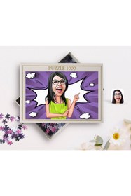 Resim Bk Gift Kişiye Özel Kadın Karikatürlü 1000 Parça Profesyonel Puzzle-19 