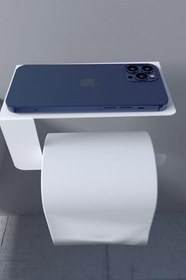 Resim Risingmaber Metal Beyaz Telefon Raflı Tuvalet Kağıtlık, Wc Kağıtlık MT44B 