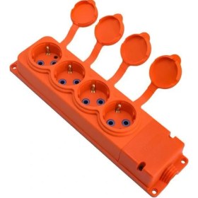 Resim Bylion Monofaze Kauçuk 4'lü Priz Turuncu 