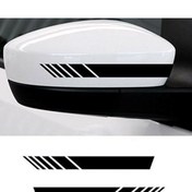 Resim Genel Markalar Yan Ayna Oto Şerit Özel Yeni Tasarım sticker Siyah 6 Adet 15*2 Cm 