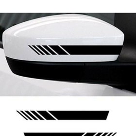 Resim Genel Markalar Yan Ayna Oto Şerit Özel Yeni Tasarım sticker Siyah 6 Adet 15*2 Cm 