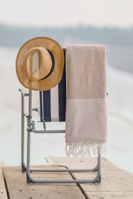 Resim Deep Çizgili Pamuk Peştemal Bej 