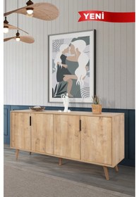 Resim 4814 Sırma 180 Cm Ahşap Ayaklı , Metal Kulplu Konsol , Safir , Oturma Odası , Salon Safir 