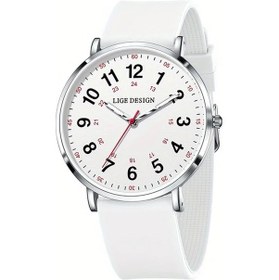 Resim Fochsia Lıge Genç Kadın Kol Saati Yeni 2025 Kuarz Elegant Spor Gümüş Beyaz Diğer 