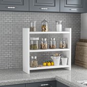 Resim Demonte Dekor Carmen Mutfak Tezgah Rafı / Masa Üstü Organizer Beyaz-Beyaz 