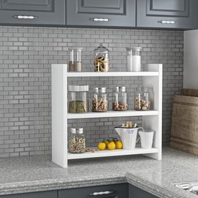 Resim Demonte Dekor Carmen Mutfak Tezgah Rafı / Masa Üstü Organizer Beyaz-Beyaz 