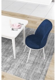 Resim Canisa Concept Nil Serisi Beyaz Yemek Masası, Mutfak Masa Takımı 2 Adet Lajivert Sandalye Masa Beyaz Sandalyeler Lajivert 