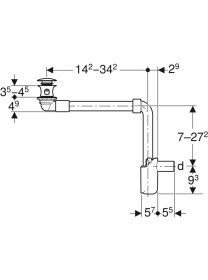 Resim Geberit Yer Tasarruflu Lavabo Sifonu Basmalı 