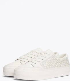 Resim Tommy Hilfiger Kadın Beyaz Vulc Deri Monogram Sneaker Çok Renkli 