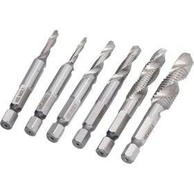 Resim Dişli Diş Açma Uçları, Matkap Ucu El Aleti Ti Kaplamalı Hss Hafif Metal Için Demir Levha Için 