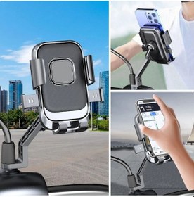 Resim Motosiklet,bisiklet ,scooter Uyumlu Ayna Bağlantılı Telefon Tutucu 