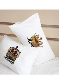 Resim Bk Gift Kişiye Özel Sevgili Tasarımlı Pamuklu 2 Li Yastık Kılıfı Seti-3 50x70cm , Sevgiliye , Ev si, Tasarım Ev Tekstili 