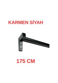 Resim Karmen Ahşap Başlıklı İki Kanallı Dekoratif Ray Siyah 175 Cm Siyah 
