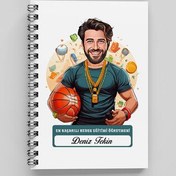 Resim En Başarılı Erkek Beden Öğretmeni Karikatürlü Defter 