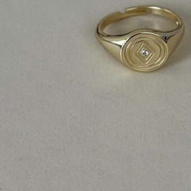 Resim 925 gümüş köşegen taş şövalye yüzük - Gold 