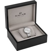 Resim Nacar SAFİR CAM KLASİK GÜMÜŞ ERKEK KOL SAATİ NC34-29B685-ASSM 
