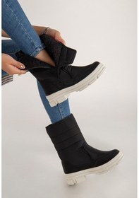 Resim Khayt Diva Termal Kürklü Bantlı Soğuk Dayanıklı Kadın Bot Siyah - Bej 