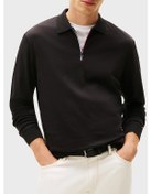 Resim Tommy Hilfiger Erkek Polo Yaka Sweat Mw0mw40302 Bds Siyah Siyah 