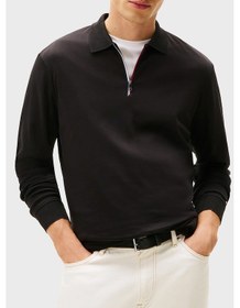 Resim Tommy Hilfiger Erkek Polo Yaka Sweat Mw0mw40302 Bds Siyah Siyah 