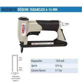 Resim Omega Havalı Döşeme Tabancası Tel Zımba Çakma 6-16 mm 