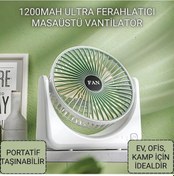 Resim Coofbe Taşınabilir 3 Kademeli 1200mah Şarjlı Masaüstü Vantilatör Fan Ev Ofis Masaüstü Vantilatör 
