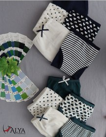 Resim Alya Underwear Kız Çocuk Kalpli Dokuma Lastik Pamuklu Kumaş Slip Külot 5'li Paket 5 Adet Beyaz Multicolor-x23 