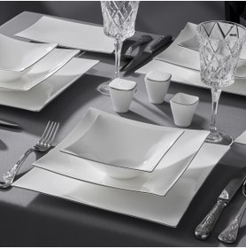 Resim Jumbo Wind Platin 64 Parça 12 Kişilik Yemek Takımı 