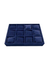Resim Tokyo Model Süet Kumaş Lacivert Renk 34/24 Cm Çekmece Içi Yastıklı Saat Ve Takı Kutusu 
