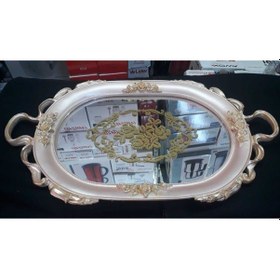 Resim El Yapımı Aynalı Tepsi Pembe 