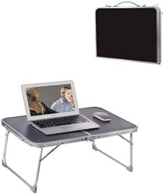 Resim Depolife Pratik Katlanır Çantlı Kamp Masası 60X40Cm Siyah Laptop Bilgisayar Çalışma Alüminyum 