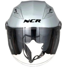 Resim NcR 708 Ece 22/06 Belgeli Çenesiz Kask Açık Gri 