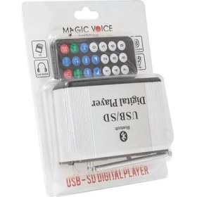Resim Magicvoice Usb-Sd-Mmc-Aux-Bluetooth Kumandalı Oto Teyp Çevirici (Kasalı Model) 