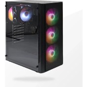Resim Gamemaster R12 Rainbow 4 Fanlı Atx Gaming Kasa 600 Watt Psu 80+ Bronze 