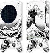 Resim BelugaDesign Wave Xbox Skin | Anime Japanese Great Kanagawa Art Vinyl Wrap Sticker | Compatible with Xbox Series S (Series S, Gray Black White) 