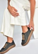 Resim Fox Shoes V999060503 Siyah Hakiki Deri Nubuk Kadın Spor Ayakkabı Sneakers 