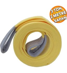 Resim Badem10 Sapan Polyester Spanzet 3 Ton 2 Metre Sarı Sağlam Yük Kaldırma Taşıma İndirme Halat 