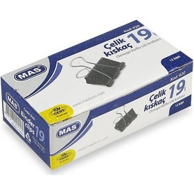 Resim Mas 920 Omega Çelik Kıskaç Siyah 19 MM 12'li Kutu 