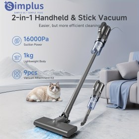 Resim Simplus 16000Pa Güçlü Emiş El Tipi Elektrikli Süpürge, 400W Yüksek Güç, 0.5L Büyük Kapasiteli Toz Kasesi, 4m Uzun Kablo, Çift Aksiyon Filtre, Pil Yok, 220-240V, Avrupa Standart Fiş, Ev Temizliği İçin Bonus 2-in-1 Fırça Başlığı ile 
